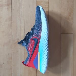 Nike- Epic React Flyknit Shoes in Black Hyper Jade University Red Size Men’s 8.5